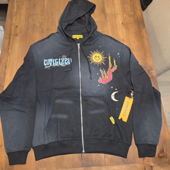 CivilizeD Psychedelic Dreaming Zip Up Hoodie Small NWT - Picture 2 of 4